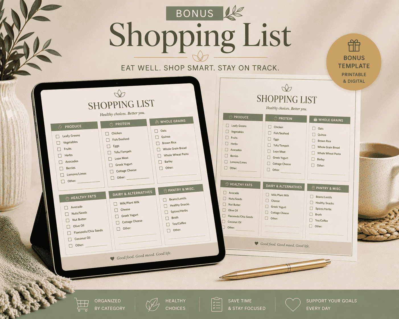 Simple Weekly Shopping List Mockup